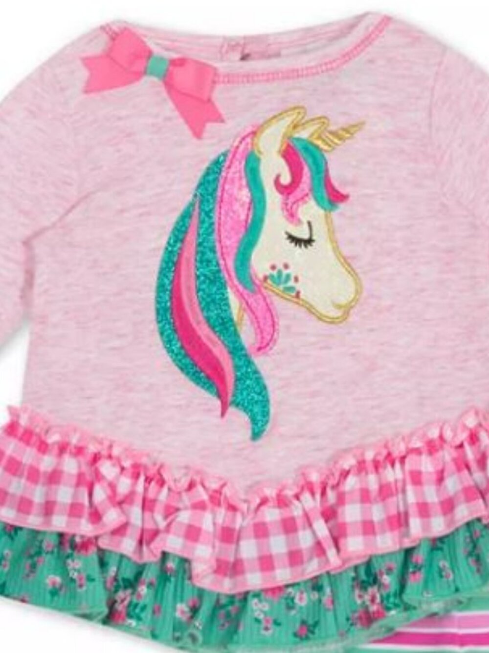 NWT. RARE EDITIONS Baby Girls Unicorn 2-Pc Set - Picture 2 of 3
